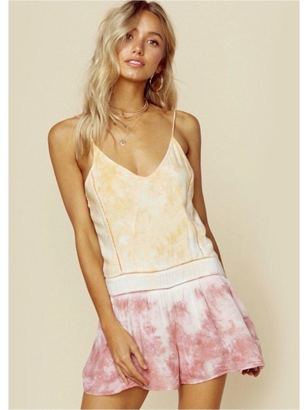 YFB Young Fabulous and Broke tie-dye jumpsuit romper Small